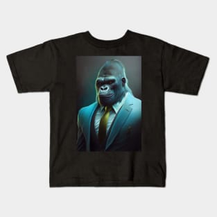 Wild Gorilla In A Suit - Perfect Animal Graphic For Fashion Lovers Kids T-Shirt